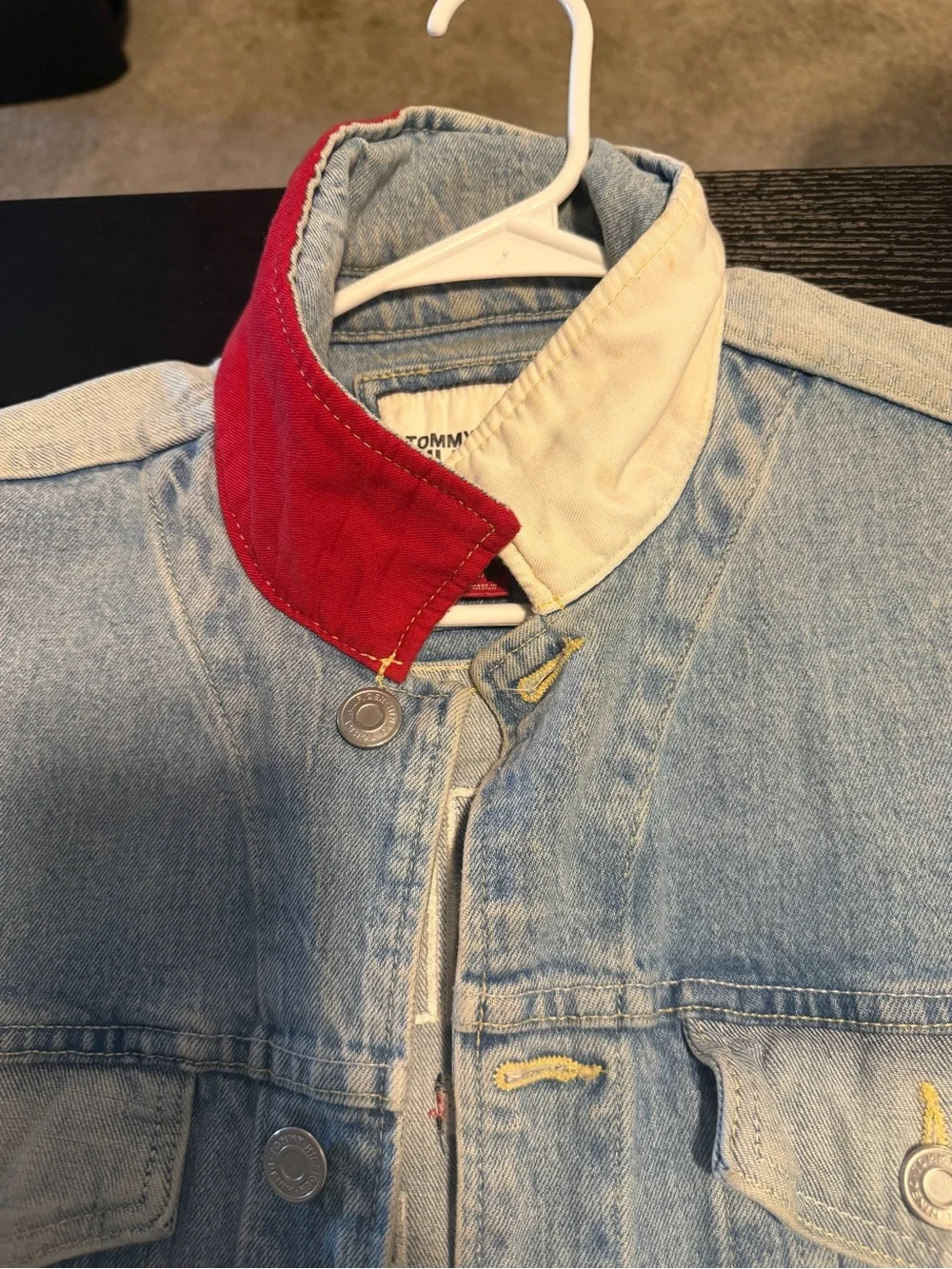 Tommy Hilfiger Light Blue Denim Jacket with Signature Flag Logo